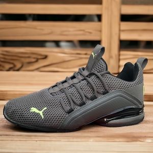 Puma Axelion LS castlerock-fizzy Gray sneakers Size 9.5 M